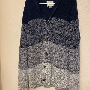 Old Navy Cotton button Cardigan shawl chunky grandpa fisherman sailor sweater L